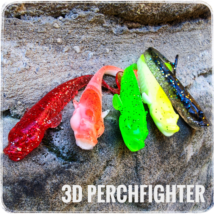 3d Perchfighter ein Gummiköder für den Barsch im 5-Farben Set